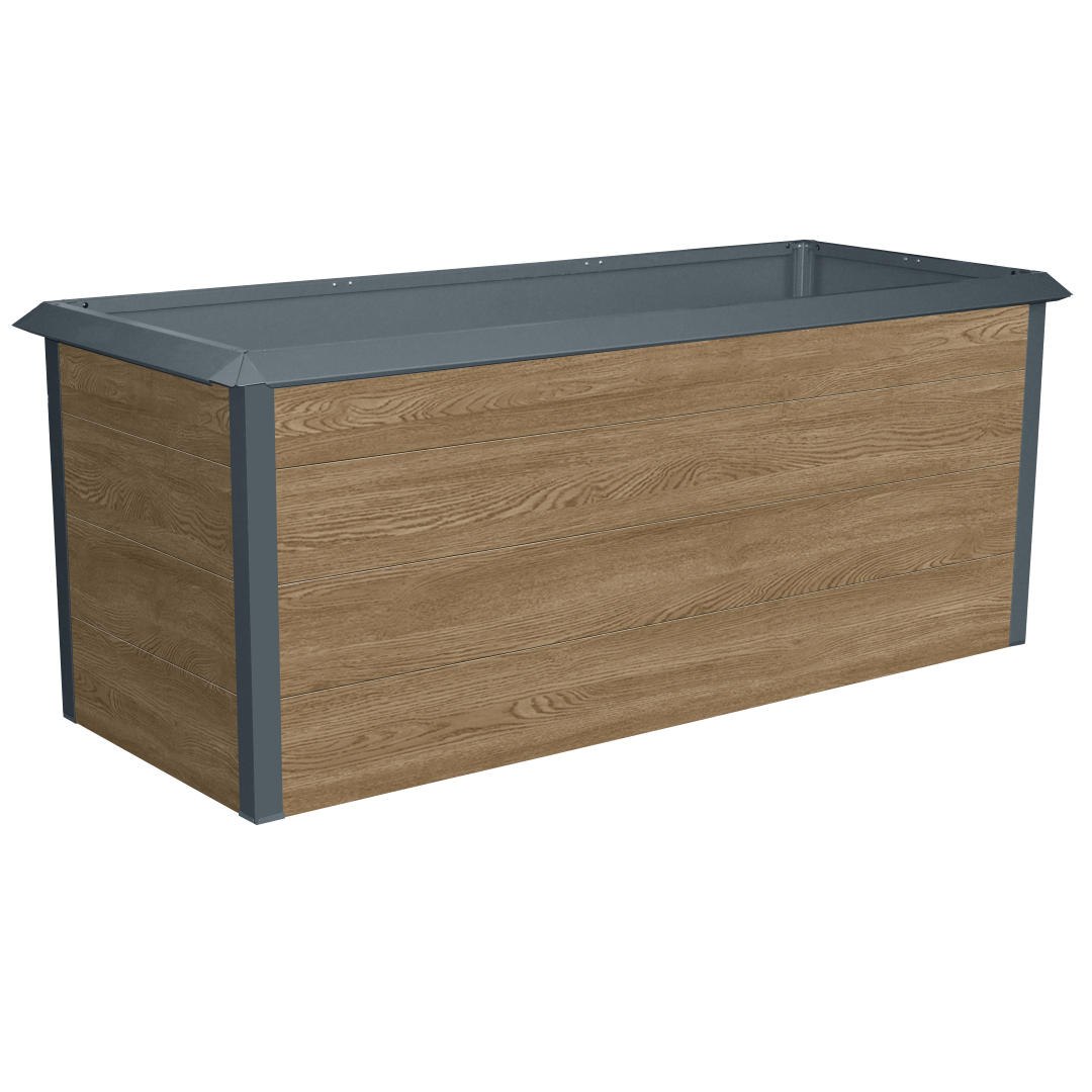 Aluminium Hochbeet in Holzoptik 173 x 93 x 76 cm