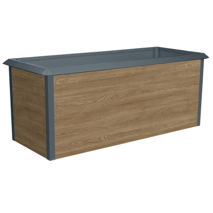 Aluminium Hochbeet in Holzoptik 173 x 93 x 76 cm