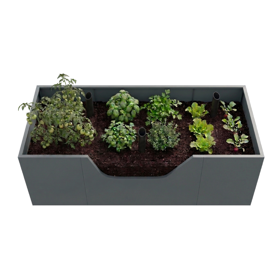 Komplett-Set Hochbeet Twin-Wall XL 200 x 100 x 76 cm & Regadio Bewässerungssystem