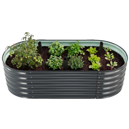 Komplett-Set Hochbeet Welle 160 x 80 x 82 cm Anthrazit & Regadio Bewässerungssystem